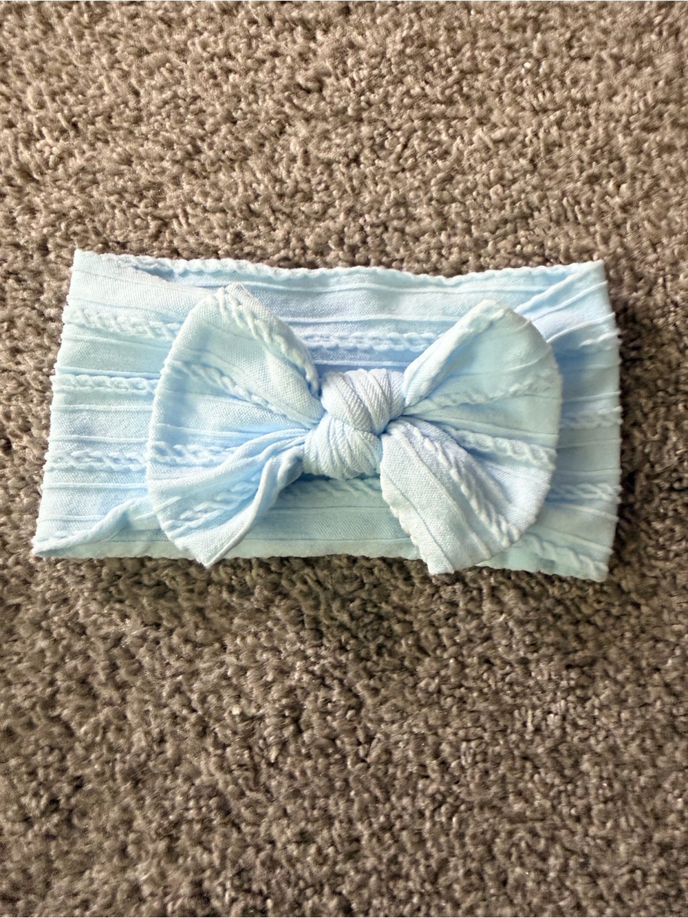 Soft Baby Headband with Bow - Light Blue